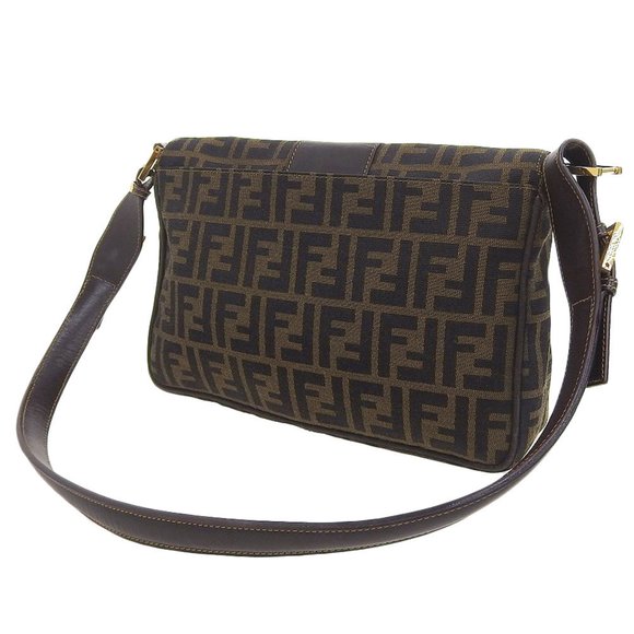 FENDI Zucca pattern shoulder bag canvas x leather brown FF - Picture 2 of 10